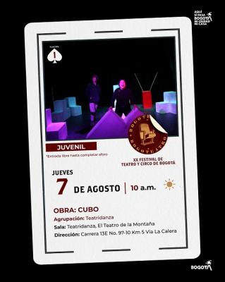 BOGOTEATRO: CUBO, ESTE JUEVES 7 DE AGOSTO, 10 AM
