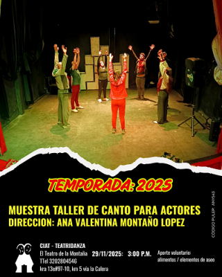 CANTO PARA ACTORES, SABADO 29 DE NOVIEMBRE 2025